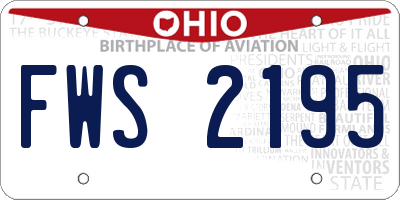 OH license plate FWS2195
