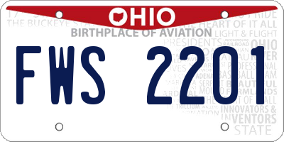 OH license plate FWS2201