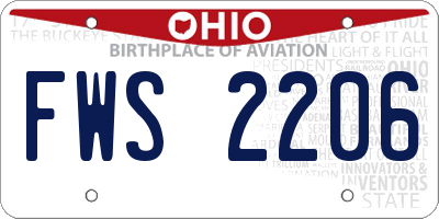 OH license plate FWS2206