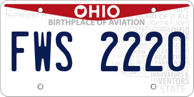 OH license plate FWS2220