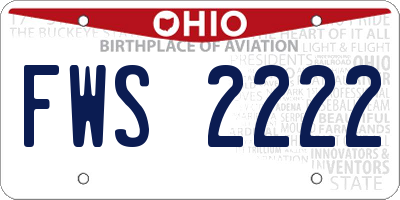 OH license plate FWS2222