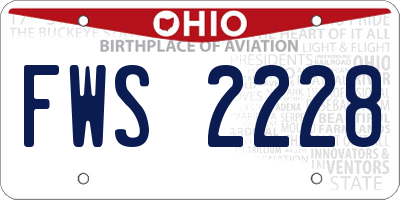 OH license plate FWS2228