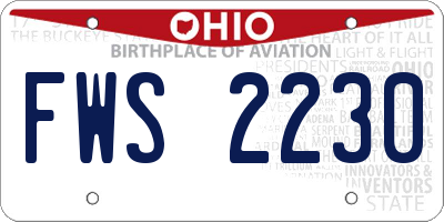 OH license plate FWS2230