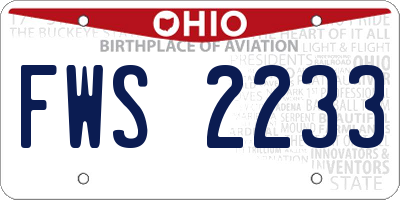 OH license plate FWS2233