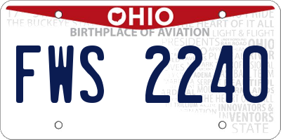 OH license plate FWS2240