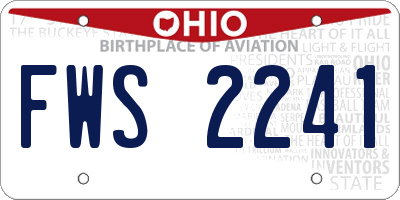 OH license plate FWS2241