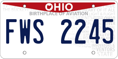 OH license plate FWS2245