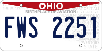 OH license plate FWS2251