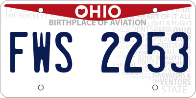 OH license plate FWS2253