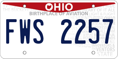 OH license plate FWS2257