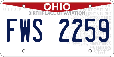 OH license plate FWS2259