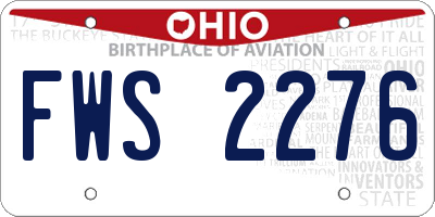 OH license plate FWS2276