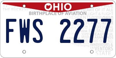 OH license plate FWS2277