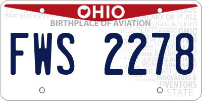 OH license plate FWS2278