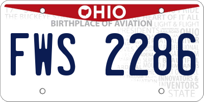 OH license plate FWS2286