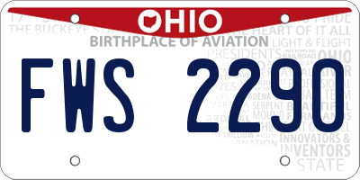 OH license plate FWS2290