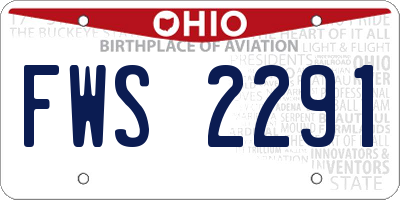 OH license plate FWS2291