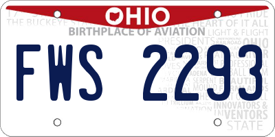 OH license plate FWS2293