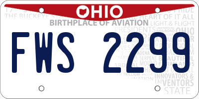 OH license plate FWS2299