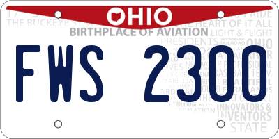 OH license plate FWS2300