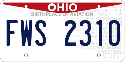 OH license plate FWS2310