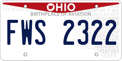 OH license plate FWS2322