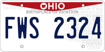 OH license plate FWS2324