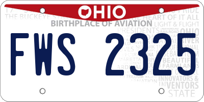 OH license plate FWS2325