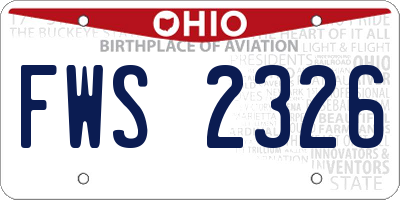 OH license plate FWS2326