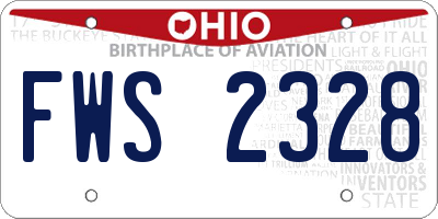OH license plate FWS2328
