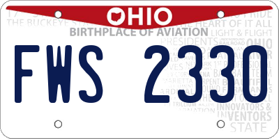 OH license plate FWS2330