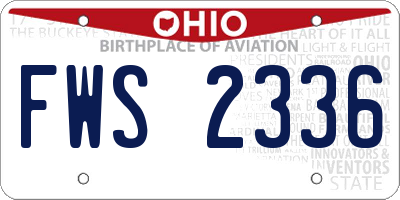 OH license plate FWS2336