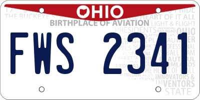 OH license plate FWS2341