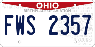 OH license plate FWS2357