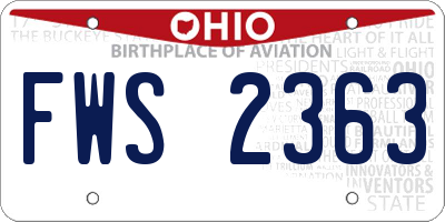 OH license plate FWS2363