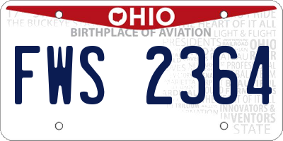 OH license plate FWS2364