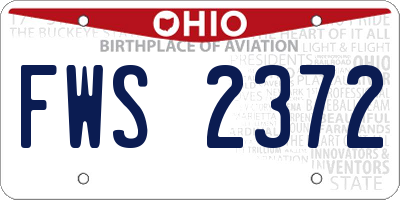 OH license plate FWS2372