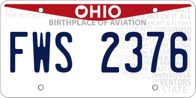 OH license plate FWS2376