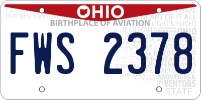 OH license plate FWS2378