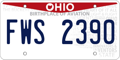 OH license plate FWS2390