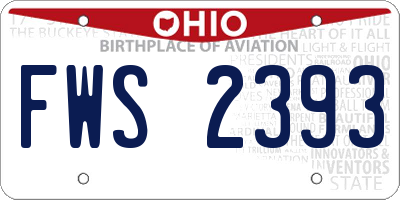 OH license plate FWS2393