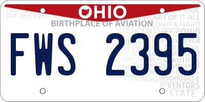 OH license plate FWS2395