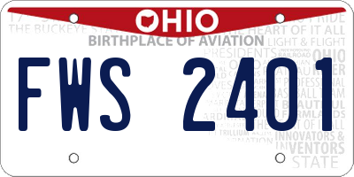 OH license plate FWS2401