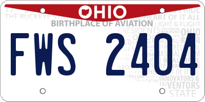 OH license plate FWS2404