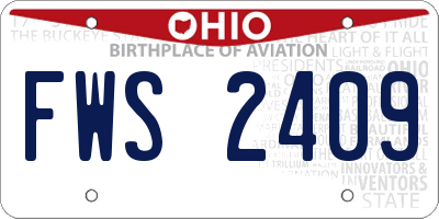 OH license plate FWS2409