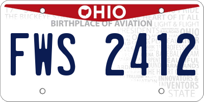 OH license plate FWS2412