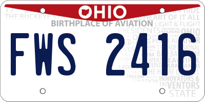 OH license plate FWS2416