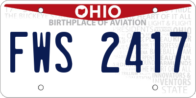 OH license plate FWS2417