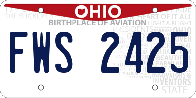 OH license plate FWS2425