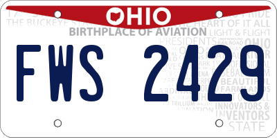 OH license plate FWS2429